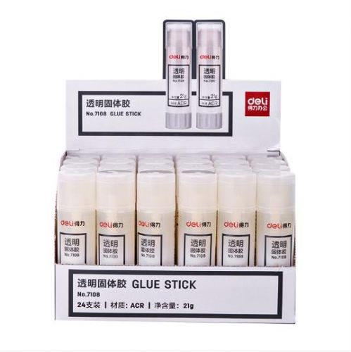 得力(deli) 高粘度手工固体胶高透明度固体胶棒 21g 大号 7108 一盒