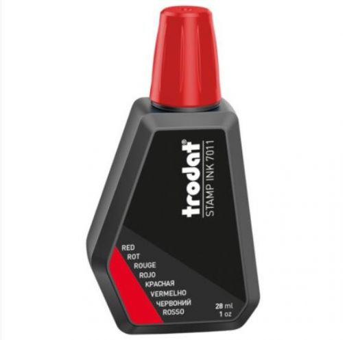 卓达(trodat)7011 回墨印章专用印油水性印油墨翻斗章 红色1瓶 28ml